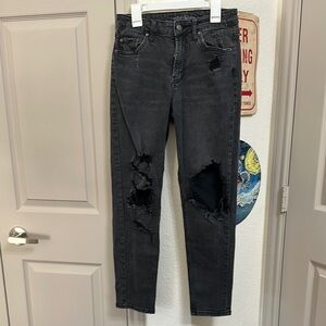 Distressed Black Women Jeans